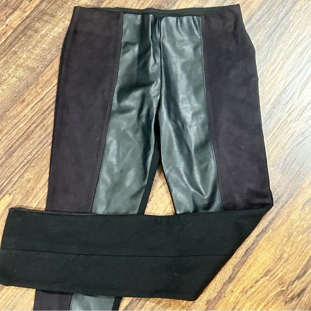 Zara Faux Leather Suede Day to Night Edgy Chic Ankle Length Leggings Size XS